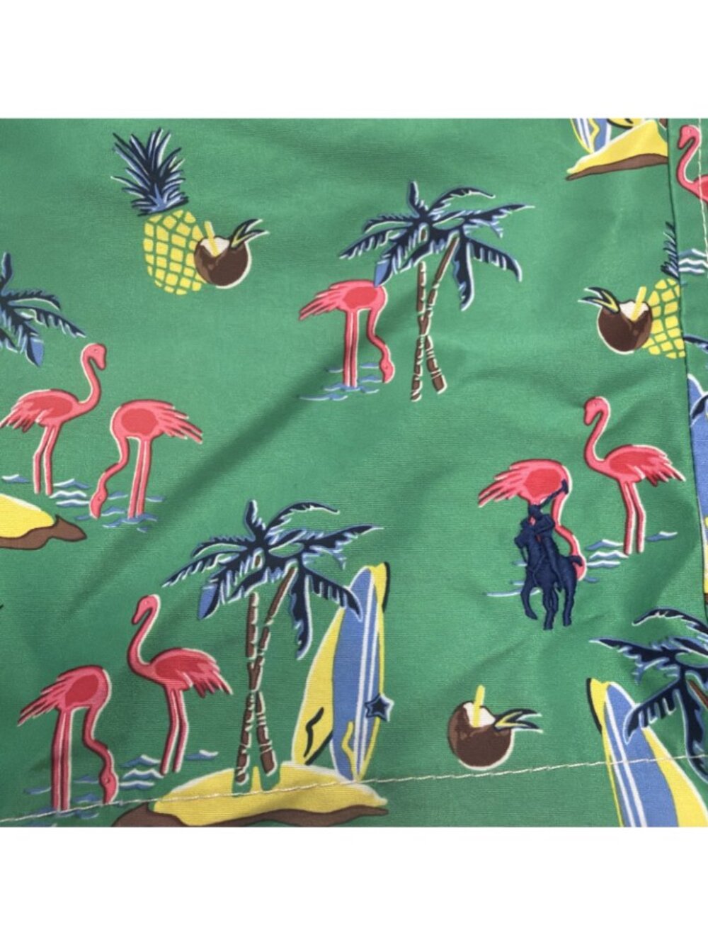Polo Ralph Lauren Big & Tall LT Green Flamingo Tropical Swim Trunks Shorts - Picture 7 of 10